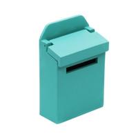 2 stuks 1:12 Doll House accessoires mini houten mailbox (groen) - thumbnail