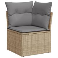 6-delige Loungeset met kussens poly rattan beige - thumbnail