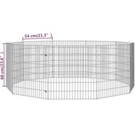 VidaXL Dierenverblijf 10 panelen 54x60 cm gegalvaniseerd ijzer - thumbnail