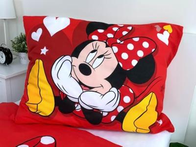 Disney Minnie Mouse Dekbedovertrek hearts - 140 x 200 cm - Katoen rood