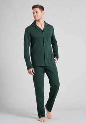 Schiesser Schiesser heren pyjama lang 175638 donkergroen 50