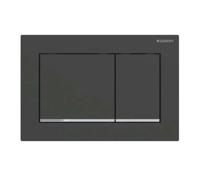 Geberit Drukplaat Omega 30 voor 2-toets Spoeling met Glansverchroomde Designstroken Mat Zwart - thumbnail