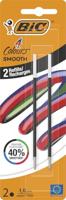 BIC vulling voor balpen 4 Colours Smooth, medium, blister van 2 stuks, zwart - thumbnail