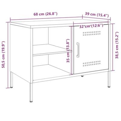 Tv-meubel 68x39x50,5 cm staal zwart