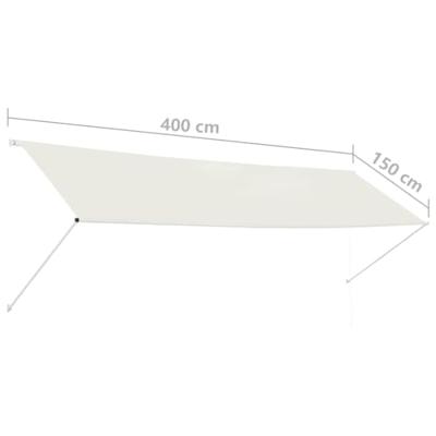 VidaXL Luifel uittrekbaar 400x150 cm crème - thumbnail