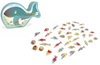 Scratch kleurenspel vissen 8 cm hout rood 43-delig - thumbnail