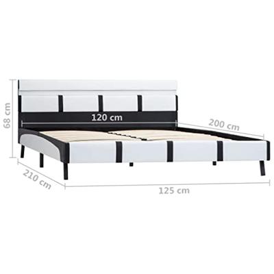 Bedframe met LED kunstleer wit 120x200 cm
