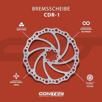 CONTEC bremsscheibe "cdr-1" ct brake rotors cdr-1 203mm x 1.8mm 6-hole