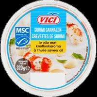 Vici Surimi Garnalen in Olie met Knoflookaroma 320 g bij Jumbo - thumbnail
