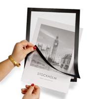 Vensterklever A4 met magneetrand-zwart - thumbnail