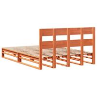 Bedframe zonder matras massief grenenhout wasbruin 140x200 cm - thumbnail