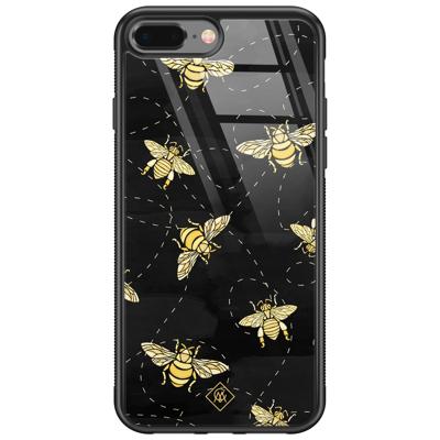 iPhone 8 Plus/7 Plus glazen hardcase - Bee yourself iPhone 8 Plus/7 Plus glazen hardcase - Bee yourself