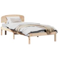 Bedframe met hoofdeinde Bruin 80 x 200 cm Massief grenenhout - thumbnail