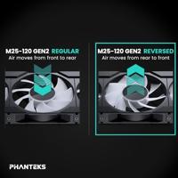 Phanteks PH-F120M25R_G2_DBK01 PC-ventilator Zwart (b x h x d) 120 x 25 x 120 mm - thumbnail