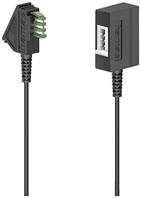 Hama Telefoon (analoog) Aansluitkabel [1x Telefoonstekker Duitsland (TAE-N) - 1x RJ11-stekker 6p2c] 10 m Zwart