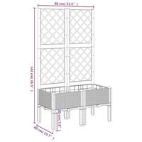 VidaXL Plantenbak met latwerk 80x40x142 cm polypropeen grijs - thumbnail