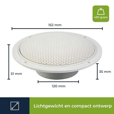 Set van twee waterbestendige konische 5 inch luidsprekers met rooster 80w / 8 ohm (1 paar) Velleman - Velleman