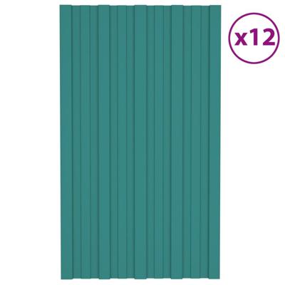 Dakpanelen 12 st 80x45 cm gegalvaniseerd staal groen Dakpanelen 12 st 80x45 cm gegalvaniseerd staal groen