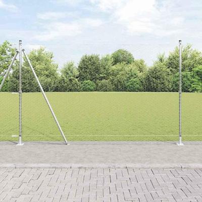 VidaXL Afrasteringspaal zilver 10 x 1,6 m (25 mm gaas) staal
