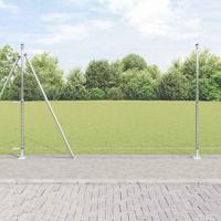 VidaXL Afrasteringspaal zilver 10 x 1,6 m (25 mm gaas) staal - thumbnail