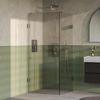 BRAUER Void Carving douchecabine met draaideur helder glas 90x90x200 incl. glascoating PVD RVS-kleurig geborsteld - thumbnail