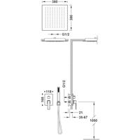 Regendoucheset Inbouw Tres Slim Exclusive Met Plafonddouche en Handdoucheset met Staafhanddouche Chroom - thumbnail