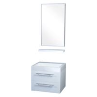 Differnz Force badkamermeubel 58cm 1 kraangat wit met spiegel en planchet - thumbnail