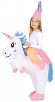 Opblaasbare Unicorn kostuum kind - thumbnail