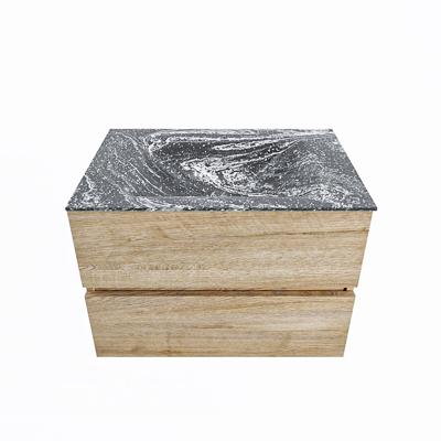 MONDIAZ VICA-DLUX 70cm badmeubel onderkast Washed Oak 2 lades. Inbouw wastafel CLOUD midden zonder kraangat, kleur Lava. MONDIAZ VICA-DLUX 70cm badmeubel onderkast Washed Oak 2 lades. Inbouw wastafel CLOUD midden zonder kraangat, kleur Lava.