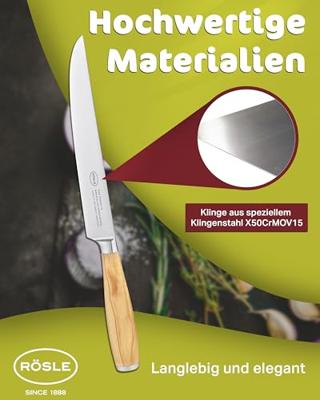 Vleesmes, 19 cm, Olijfhout - Rösle | Artesano