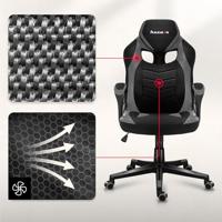 Huzaro FORCE 2.5 GREY MESH Gaming leunstoel Zitgedeelte van mesh Zwart, Grijs - thumbnail