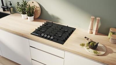 Bosch PRP6A6H40 kookplaat Zwart Ingebouwd 60 cm Gaskookplaat 4 zone(s)