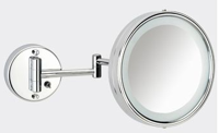 Scheerspiegel Basic Met LED verlichting En Schakelaar Ø19cm Wandmodel Zwenkbaar Chroom - thumbnail