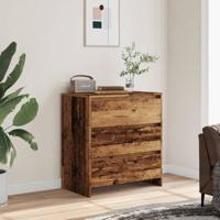 Dressoir 70x41x75 cm bewerkt hout oud houtkleurig - thumbnail