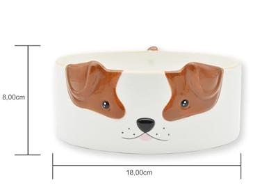 Honden voerbak met hondengezicht