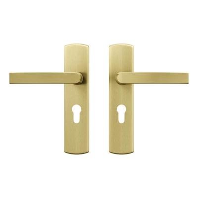 AXA AXA Curve klik deurkruk Blok op schild profielcilindergat 55mm - aluminium/goud