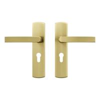 AXA AXA Curve klik deurkruk Blok op schild profielcilindergat 55mm - aluminium/goud - thumbnail