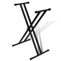 VidaXL Verstelbare keyboardstandaard dubbel x-frame - thumbnail
