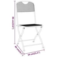 Tuinstoelen inklapbaar 2 st metaalgaas antracietkleurig - thumbnail