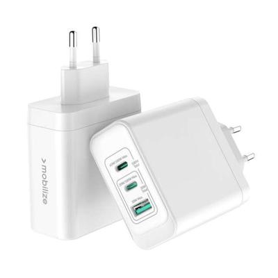 Mobilize Wall Charger 2x USB-C + 1x USB GaN 100W with PD/PPS White