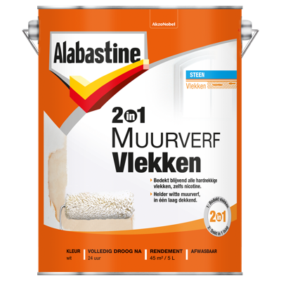 Alabastine 2in1 Muurverf Vlekken | Blik | 5L - 5077771
