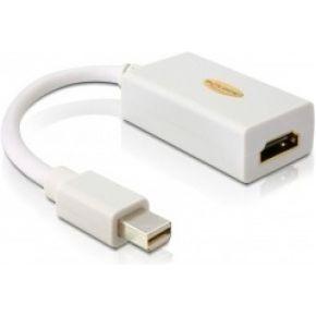 Delock 65128 Mini-displayport / HDMI Adapter [1x Mini-DisplayPort stekker - 1x HDMI-bus] Wit 12 cm