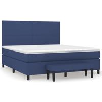Boxspring met matras stof blauw 180x200 cm - thumbnail
