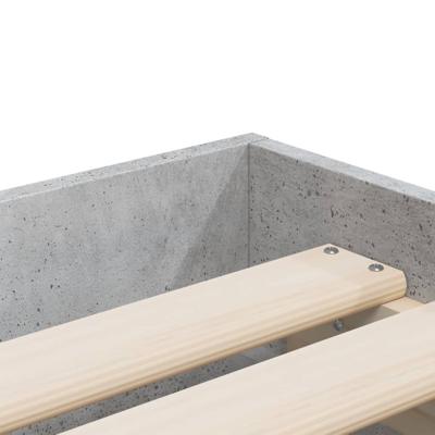 Bedframe met lades bewerkt hout betongrijs 140x200 cm