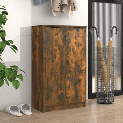 Schoenenkast 59x35x100 cm bewerkt hout gerookt eikenkleurig