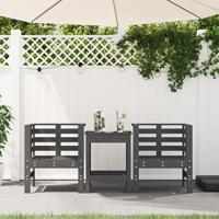 Tuinstoelen 2 st 61,5x53x71 cm massief grenenhout grijs - thumbnail