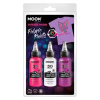 Haza Witbaard Textielverf neon 3x30ml - wit, roze, paars - thumbnail