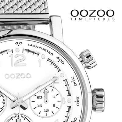 OOZOO C10900 Horloge Timepieces staal zilverkleurig-wit 42 mm - thumbnail