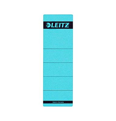 Leitz rugetiketten, zelfklevend, ft 6,1 x 19,1 cm, pak van 10 stuks, blauw