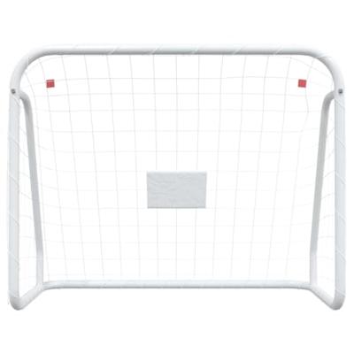 Voetbaldoel met net 125x96x60 cm staal en polyester wit